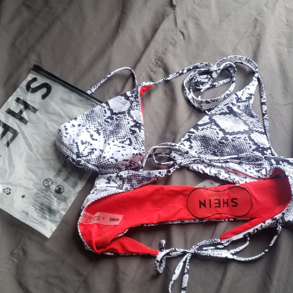 Shein snakeskin print triangle side tie bi… - Picture 5 of 5